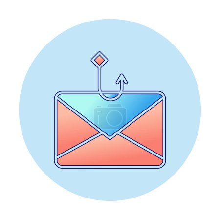 Illustration for Fishing hook with email. Fishing fraud with mail envelope icon. - Royalty Free Image