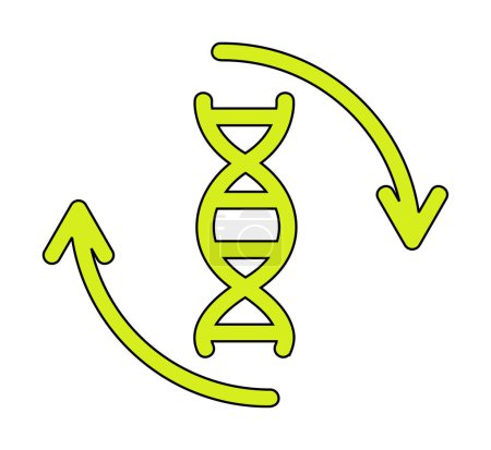 Ilustración de Simple molécula plana de icono de ADN ilustración vectorial - Imagen libre de derechos
