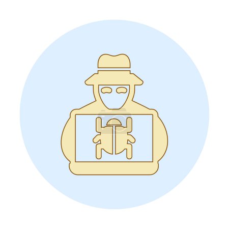 simple ordenador Hacker icono, ilustración de vectores
