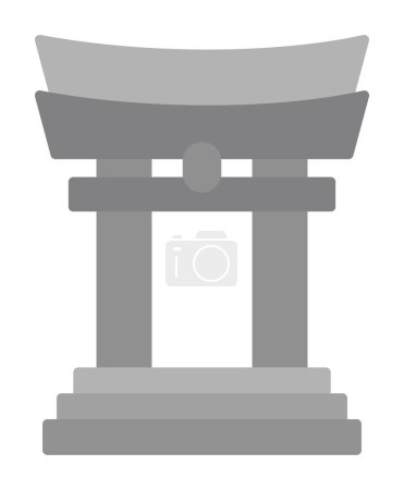 Illustration for Simple Japanese Tori Gate icon, vector illustration - Royalty Free Image
