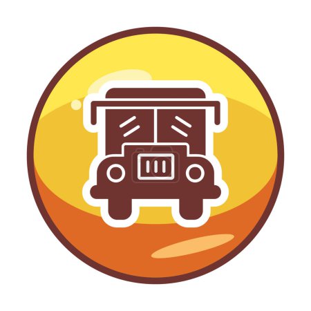 Téléchargez les illustrations : Flat Icône bus scolaire illustration simple design - en licence libre de droit