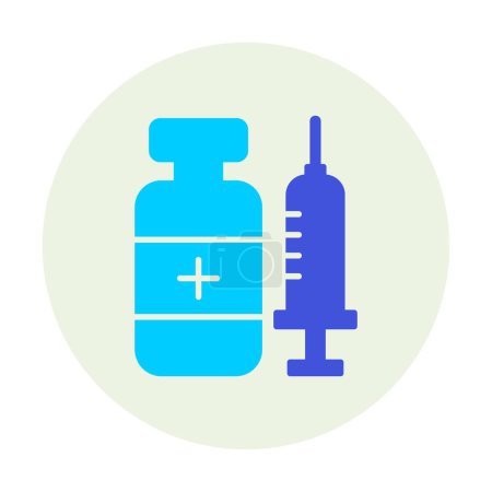 Ilustración de Jeringa con diseño de ilustración de vector de icono de vacuna - Imagen libre de derechos
