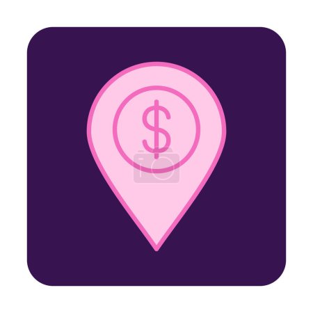 Illustration for Pin pointer icon, vector illustration, Dollar Location - Royalty Free Image