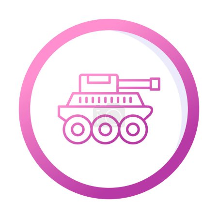 Illustration for Flat simple military tank vector icon - Royalty Free Image