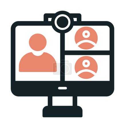Illustration for Simple online meeting icon, vector illustration - Royalty Free Image