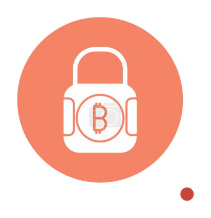 Illustration for Simple flat bitcoin Paid Lock icon, vector illustration - Royalty Free Image