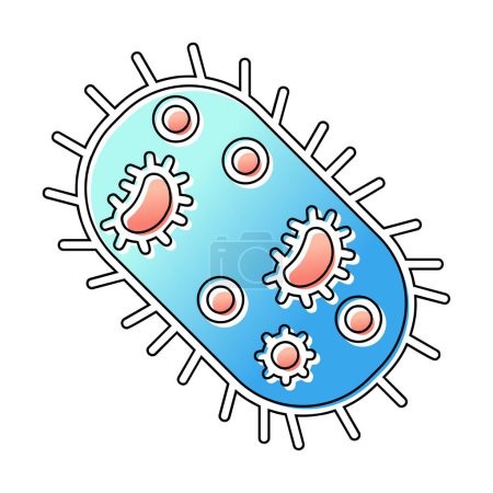Téléchargez les photos : Illustration vectorielle d'icône de micro-organisme plat - en image libre de droit