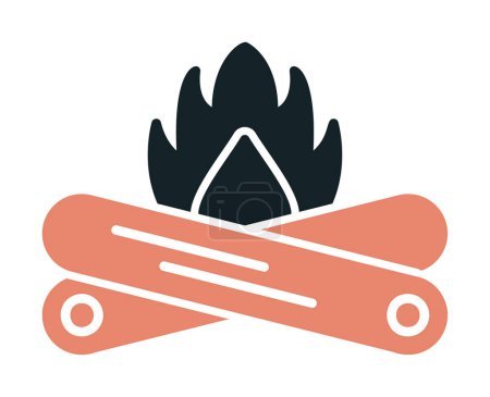 Illustration for Simple flat bonfire sign icon,  illustration - Royalty Free Image