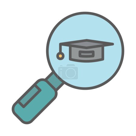 Téléchargez les illustrations : Illustration vectorielle de l'icône de l'éducation, Rechercher Cours universitaire - en licence libre de droit