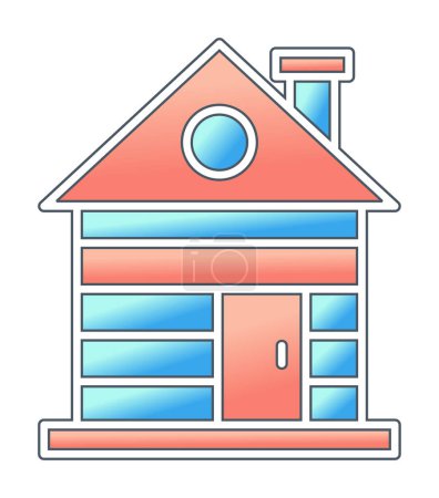 Téléchargez les illustrations : Icône maison en bois, illustration vectorielle - en licence libre de droit