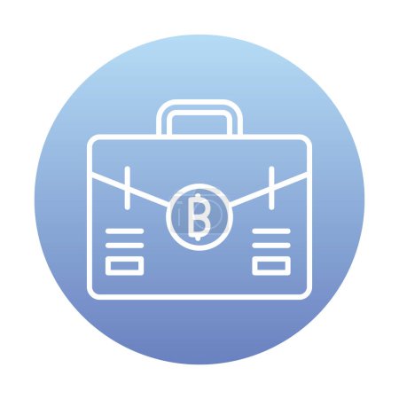 Illustration for Briefcase with bitcoin. web icon - Royalty Free Image