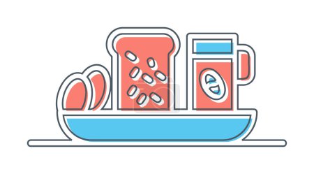 Téléchargez les photos : Illustration vectorielle de l'icône plat alimentaire - en image libre de droit