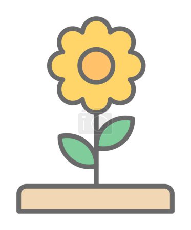 Illustration for Beautiful  flat flower vector icon illustration - Royalty Free Image