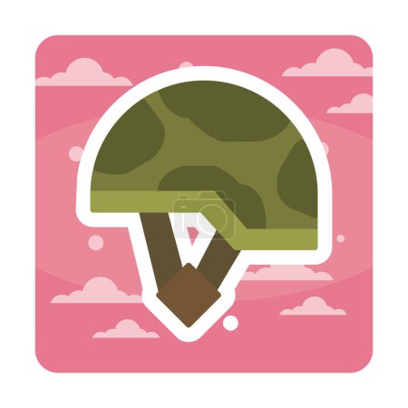 Illustration for Military  helmet vector color line icon - Royalty Free Image