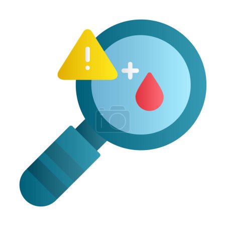 Illustration for Magnifier and  Blood test icon vector. - Royalty Free Image