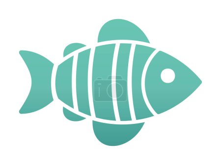 Illustration for Simple flat fish icon illustration  on background - Royalty Free Image