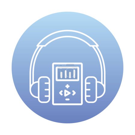 Illustration for Flat headphones icon, vector illustration concept for web banner, web and mobile, infographics. - Royalty Free Image