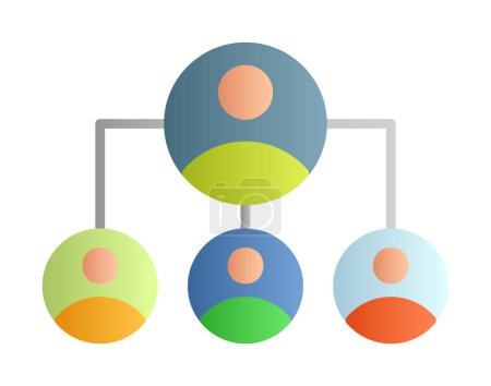 Ilustración de Simple icono jerarquía de la organización, ilustración de vectores - Imagen libre de derechos
