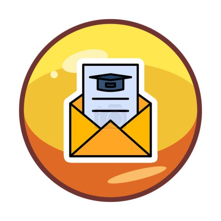 Téléchargez les illustrations : Mail éducation icône, illustration vectorielle - en licence libre de droit
