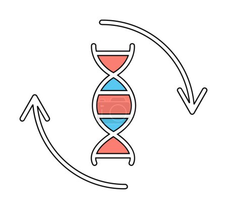 Téléchargez les illustrations : Simple molécule plate d'illustration vectorielle d'icône d'ADN - en licence libre de droit