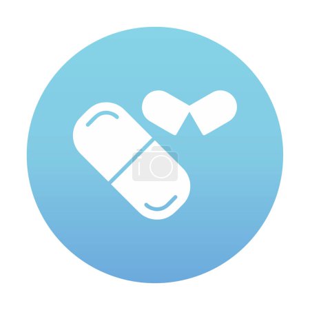 Ilustración de Medicamento icono plano, Cápsulas, pastillas - Imagen libre de derechos
