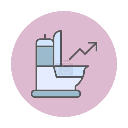 Téléchargez les illustrations : Urination avec illustration vectorielle d'icône de flèche - en licence libre de droit