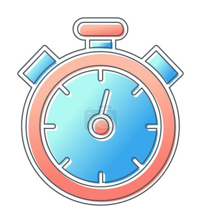 Téléchargez les illustrations : Simple icône de chronomètre plat vecteur illustration design - en licence libre de droit