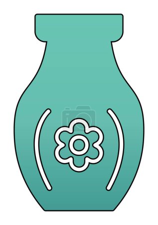 Illustration for Sake in jar icon, flat  vector illustration - Royalty Free Image