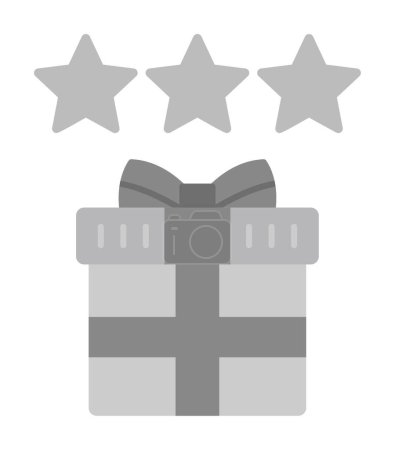 Illustration for Gift and Review vector flat color icon design - Royalty Free Image