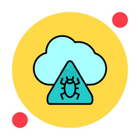 Illustration for Cloud Computing icon, vector illustration. Cloud with bug sign - Royalty Free Image