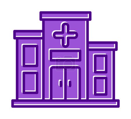 Illustration for Simple flat hospital building icon vector illustration  design - Royalty Free Image
