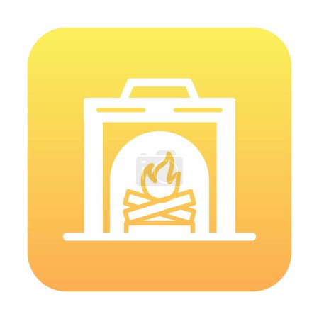 Illustration for Fireplace icon vector illustration - Royalty Free Image