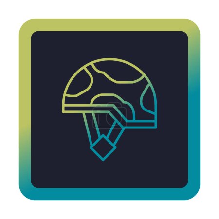 Illustration for Military  helmet vector color line icon - Royalty Free Image