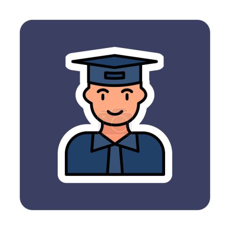Illustration for Graduate flat icon. student in flat style design - Royalty Free Image