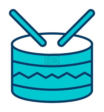 Ilustración de Icono de tambor Diseño de signo de estilo lineal - Imagen libre de derechos