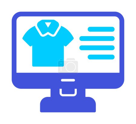 Téléchargez les illustrations : Simple tissu Online Shopping icône, illustration vectorielle - en licence libre de droit