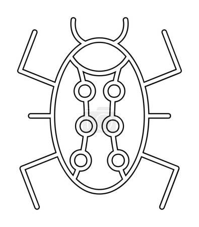 Téléchargez les illustrations : Bug web icône vectoriel illustration - en licence libre de droit