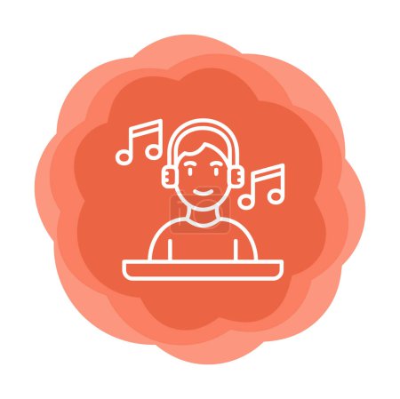 Ilustración de DJ avatar icono web, vector de ilustración - Imagen libre de derechos