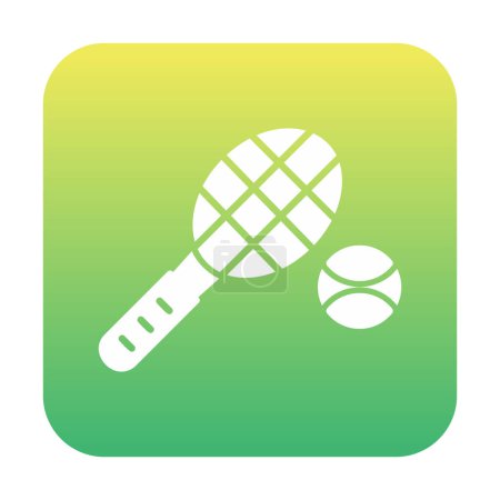 Ilustración de Pelota de tenis y raqueta línea estilo icono vector diseño - Imagen libre de derechos