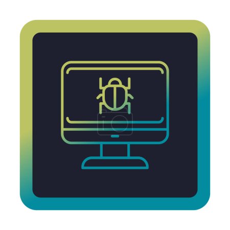 Illustration for Software bug flat icon, vector illustration, System Virus - Royalty Free Image