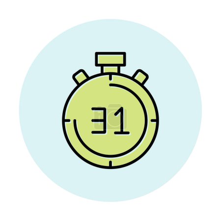 Téléchargez les illustrations : Illustration vectorielle simple icône de chronomètre plat - en licence libre de droit