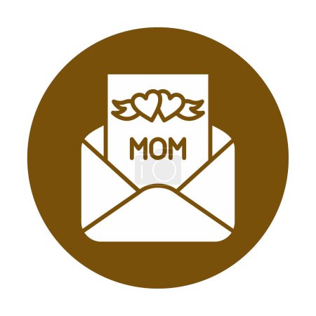 Ilustración de Sobre con carta para mamá con corazón icono - Imagen libre de derechos