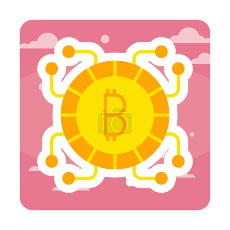 Ilustración de Icono de bitcoin simple, ilustración vectorial - Imagen libre de derechos