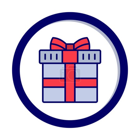 Ilustración de Caja de regalo simple con ilustración de icono de arco - Imagen libre de derechos