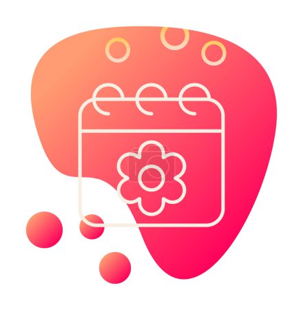 Ilustración de Sakura fecha icono, ilustración vectorial - Imagen libre de derechos