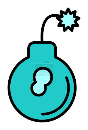 Téléchargez les illustrations : Illustration vectorielle de l'icône de la bombe - en licence libre de droit