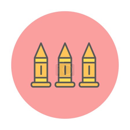 Ilustración de Pistola militar balas vector icono. Símbolo, ilustración del logotipo. Gráficos vectoriales - Imagen libre de derechos