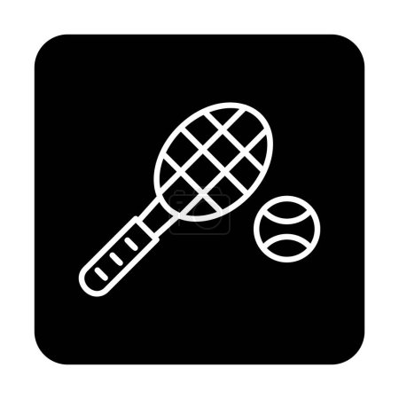Téléchargez les photos : Balle de tennis et raquette design vectoriel icône de style ligne - en image libre de droit