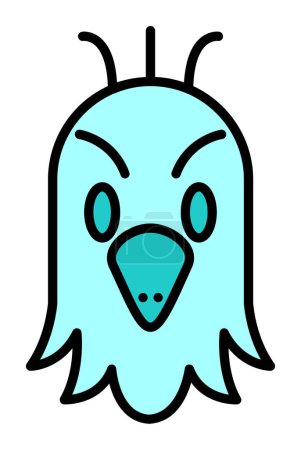 Téléchargez les illustrations : Illustration vectorielle de logo de tête de perroquet plat - en licence libre de droit