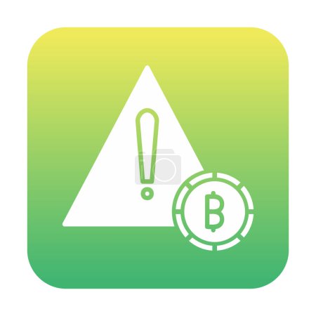 Téléchargez les illustrations : Bitcoin et signe d'alerte. icône web illustration simple - en licence libre de droit